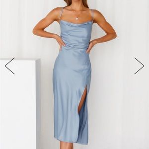 Hello Molly Drinks On Me Midi Dress Blue